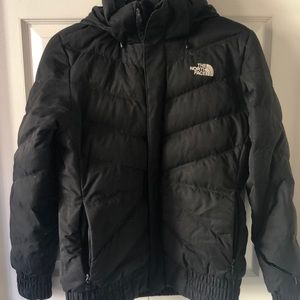 North face Black winter jacket with fur hood